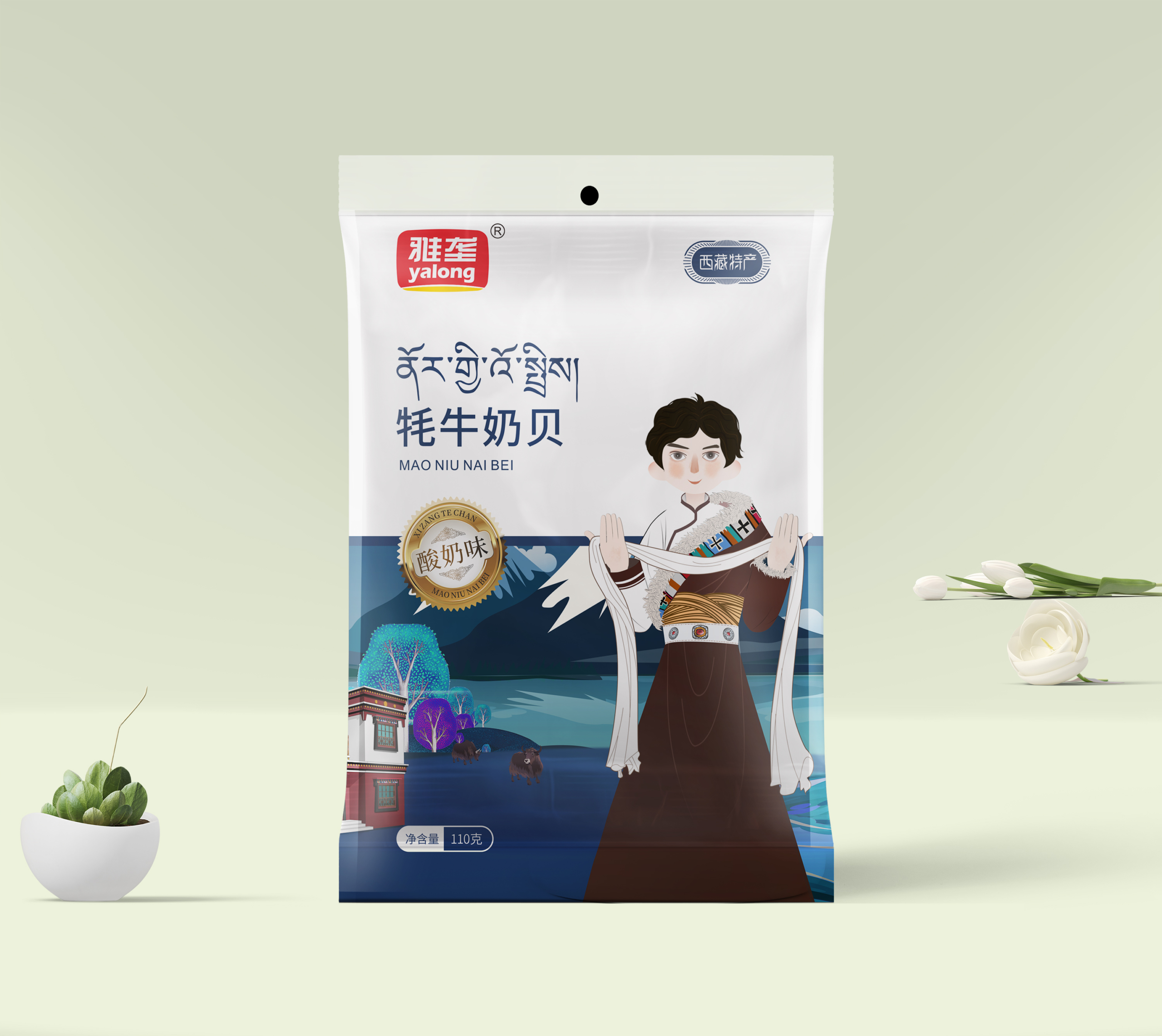 雅垄 牦牛奶贝 110克 酸奶味